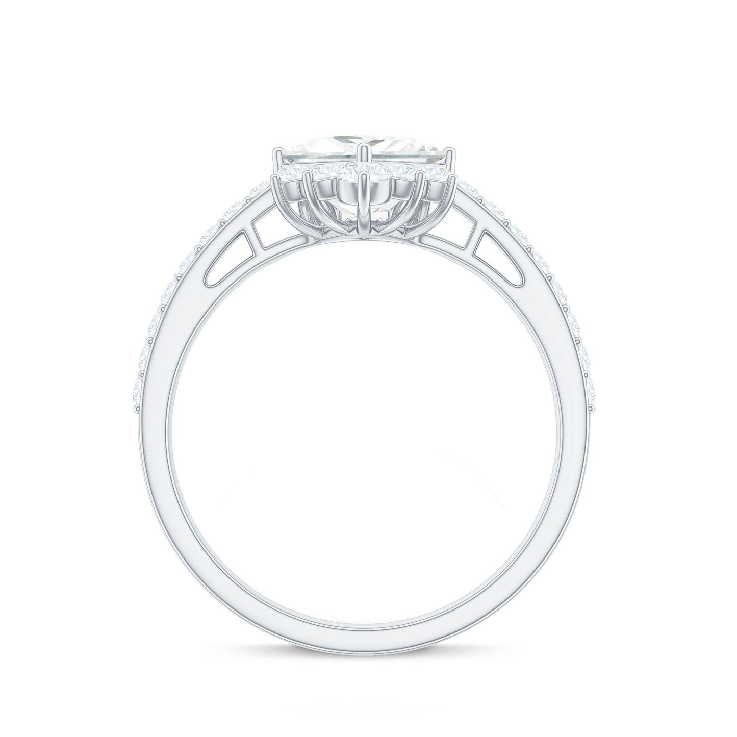 Princess Cut Moissanite Designer Engagement Ring for Women