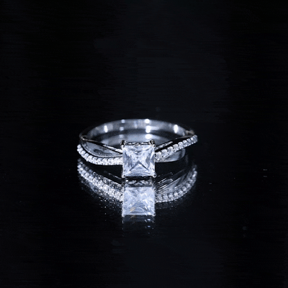Solitaire Moissanite Princess Cut Engagement Ring