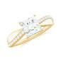 Solitaire Moissanite Princess Cut Engagement Ring