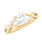 Princess Cut Moissanite Crossover Engagement Ring for Women