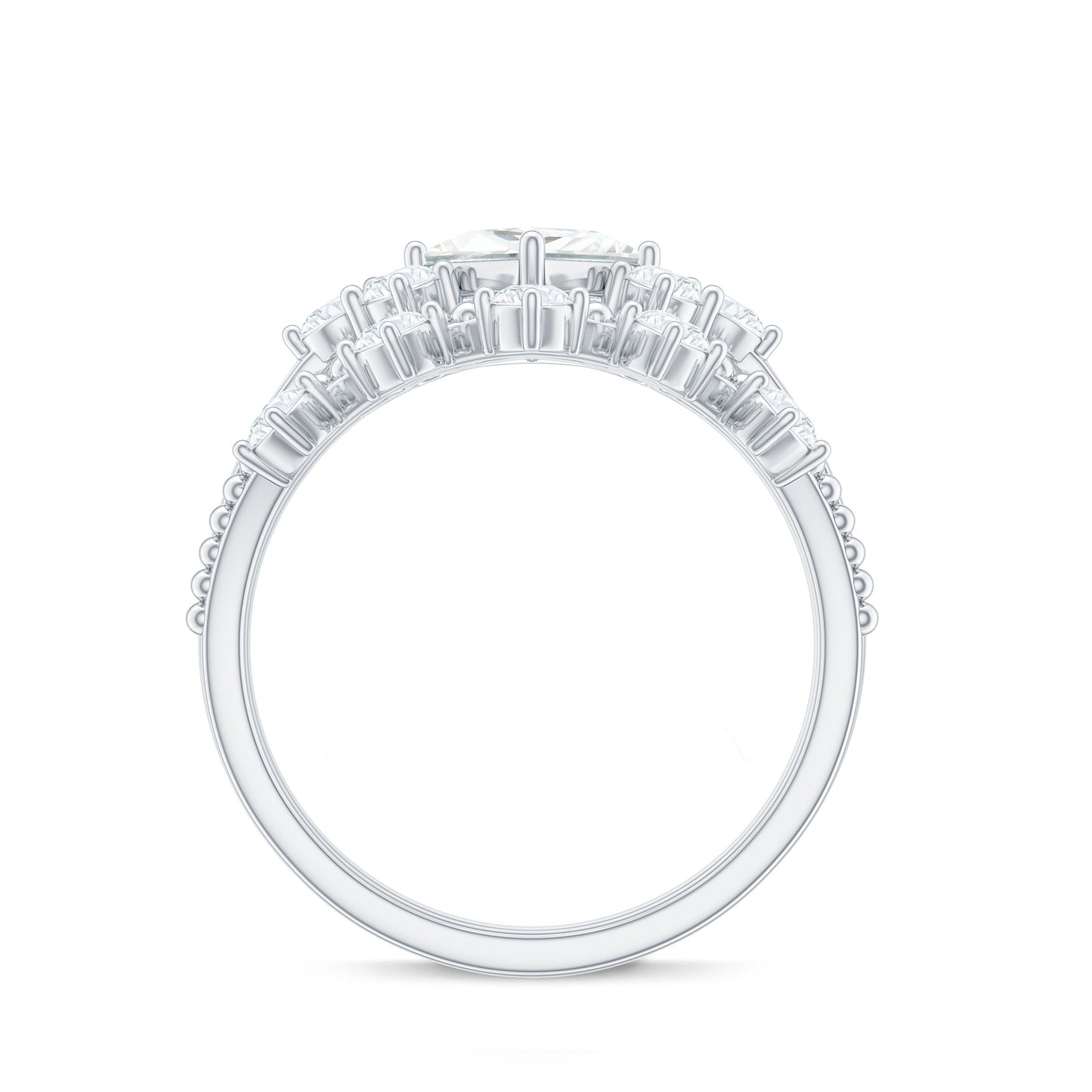Princess and Round Cut Moissanite Wedding Ring Set