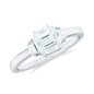 Asscher Cut Moissanite Engagement Ring with Certificate