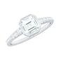 Asscher Cut Moissanite Solitaire Engagement Ring in Bezel Setting