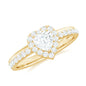 Heart Shape Moissanite Engagement Ring with Halo
