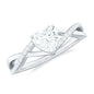 1.50 CT Heart Shape Moissanite Crossover Engagement Ring