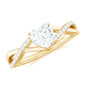 1.50 CT Heart Shape Moissanite Crossover Engagement Ring