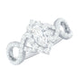 Marquise Moissanite Criss Cross Engagement Ring with Halo