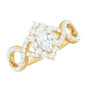 Marquise Moissanite Criss Cross Engagement Ring with Halo
