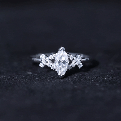 Certified Moissanite Marquise Engagement Ring for Women