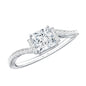 Princess Cut Moissanite Bypass Engagement Ring for Women