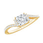 Princess Cut Moissanite Bypass Engagement Ring for Women