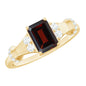 Real 2 Carat Garnet Designer Engagement Ring with Diamond