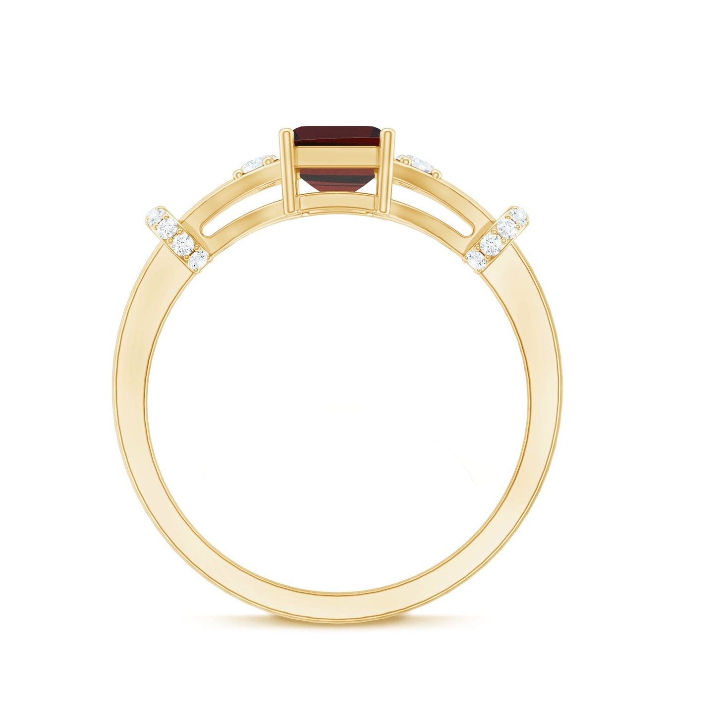 Real 2 Carat Garnet Designer Engagement Ring with Diamond