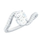 1.2 Carat Moissanite Oval Engagement Ring with Bypass Shank