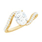 1.2 Carat Moissanite Oval Engagement Ring with Bypass Shank