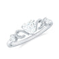 Certified Moissanite Heart Promise Ring with Beaded Detail