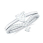 Heart Shape Moissanite Solitaire Engagement Ring with Enhancer