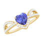 Heart Shape Tanzanite and Diamond Designer Engagement Ring
