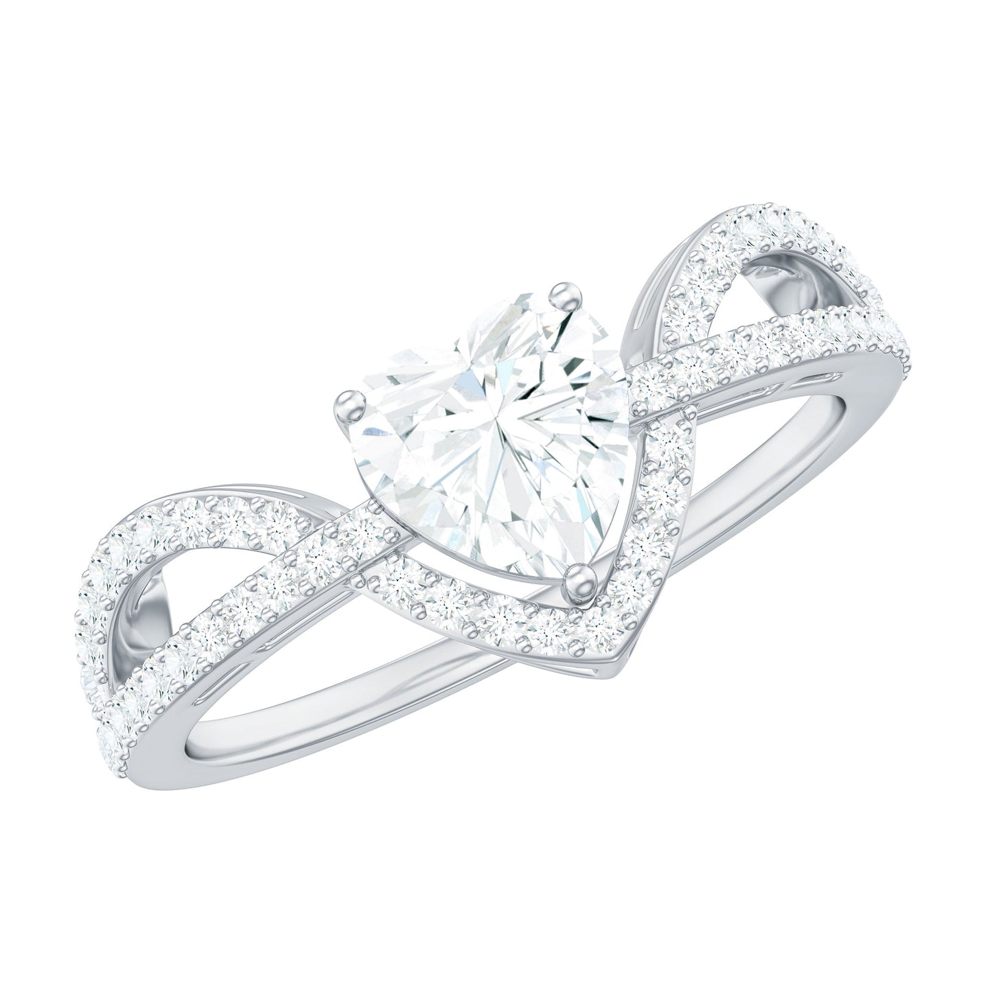 Heart Shaped Moissanite Designer Engagement Ring