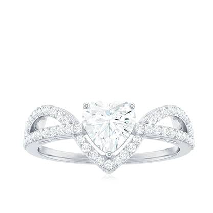 Heart Shaped Moissanite Designer Engagement Ring
