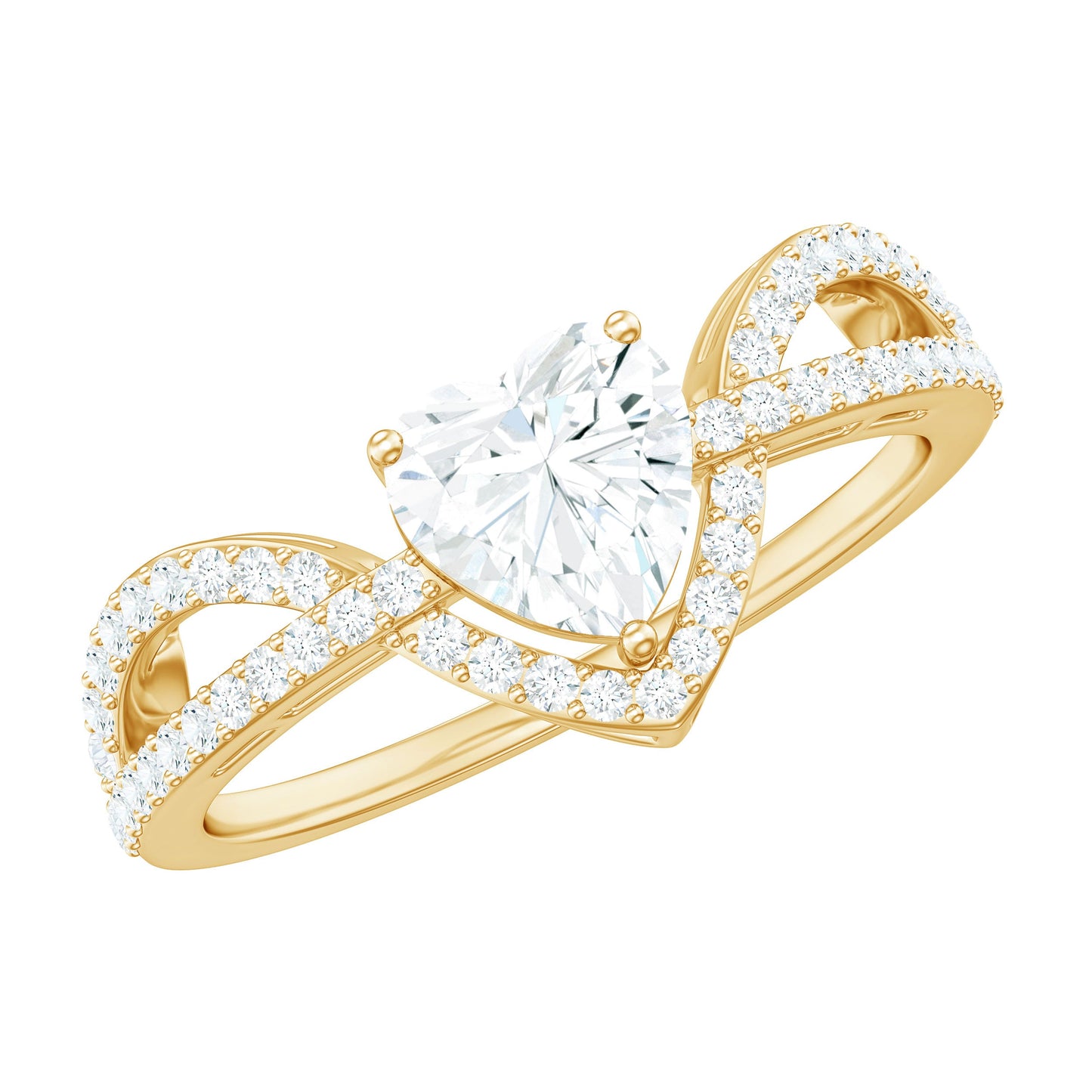 Heart Shaped Moissanite Designer Engagement Ring