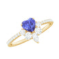 Natural Tanzanite Diamond Heart Promise Ring for Engagement