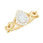 Illusion Set Round Moissanite Crossover Halo Engagement Ring