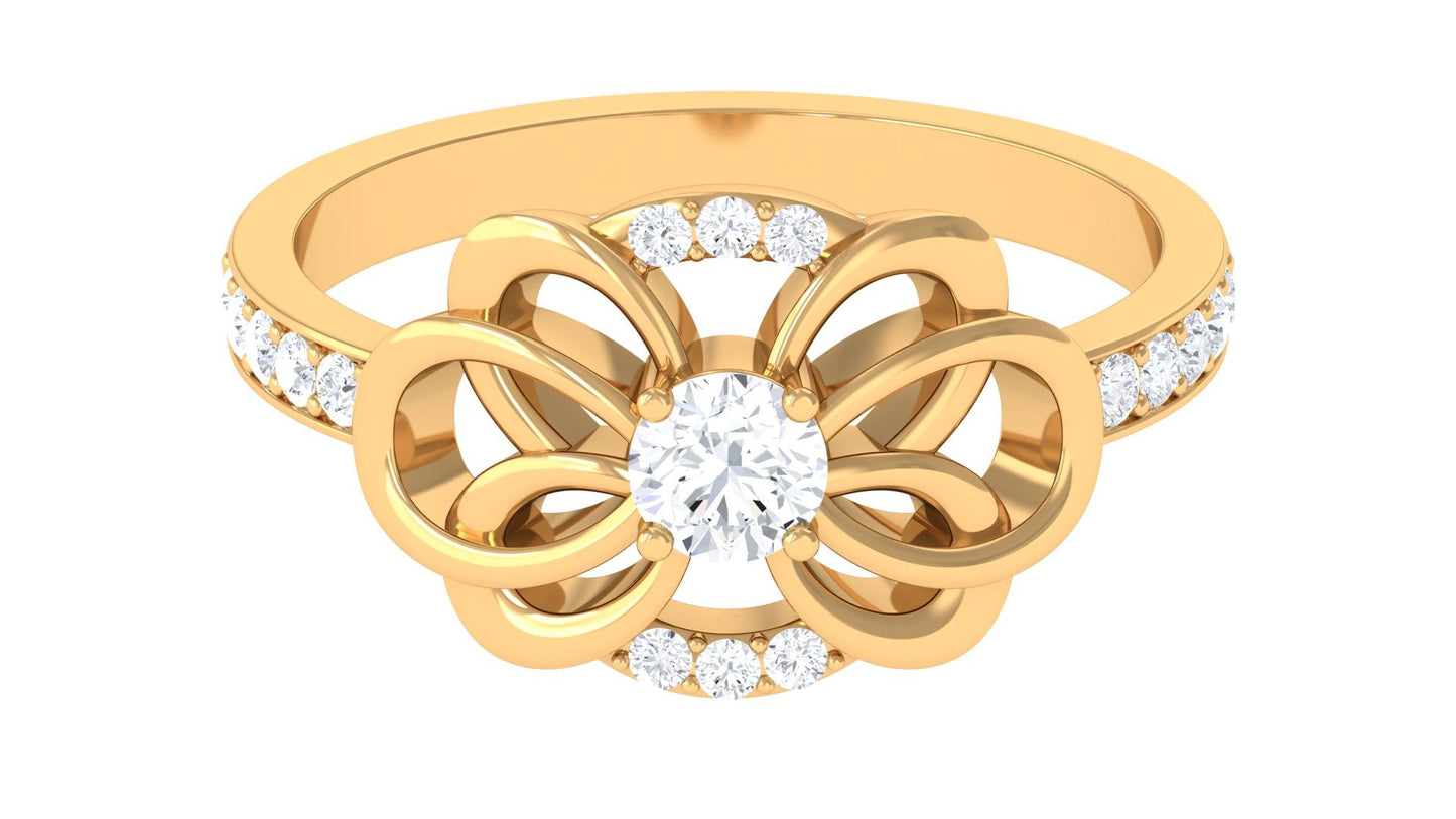 Nature Inspired Real Diamond Engagement Ring for Women