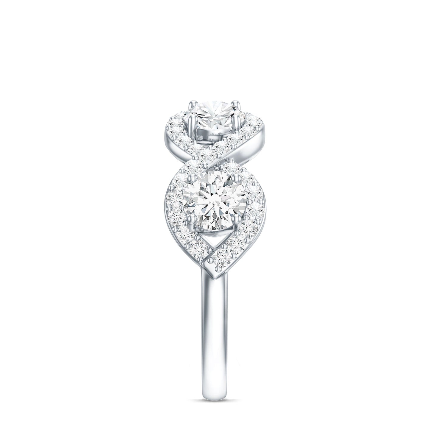 Round Moissanite Infinity Wedding Band Ring