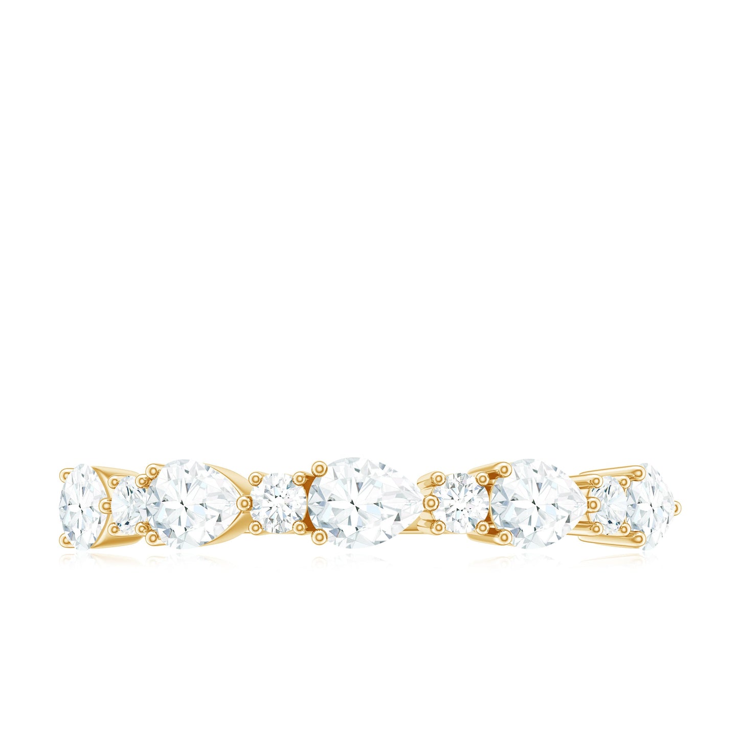 Certified Moissanite Half Eternity Stackable Ring for Women
