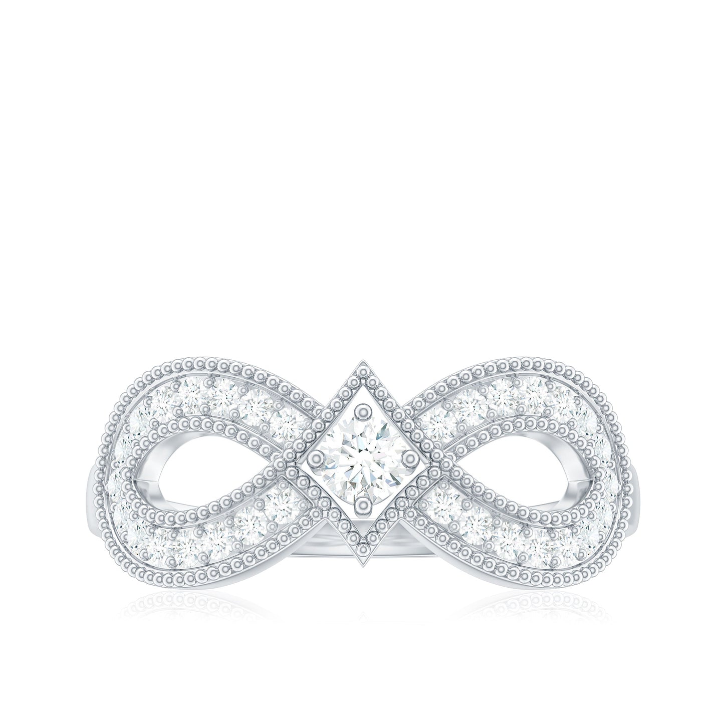 Vintage Inspired Moissanite Infinity Engagement Ring