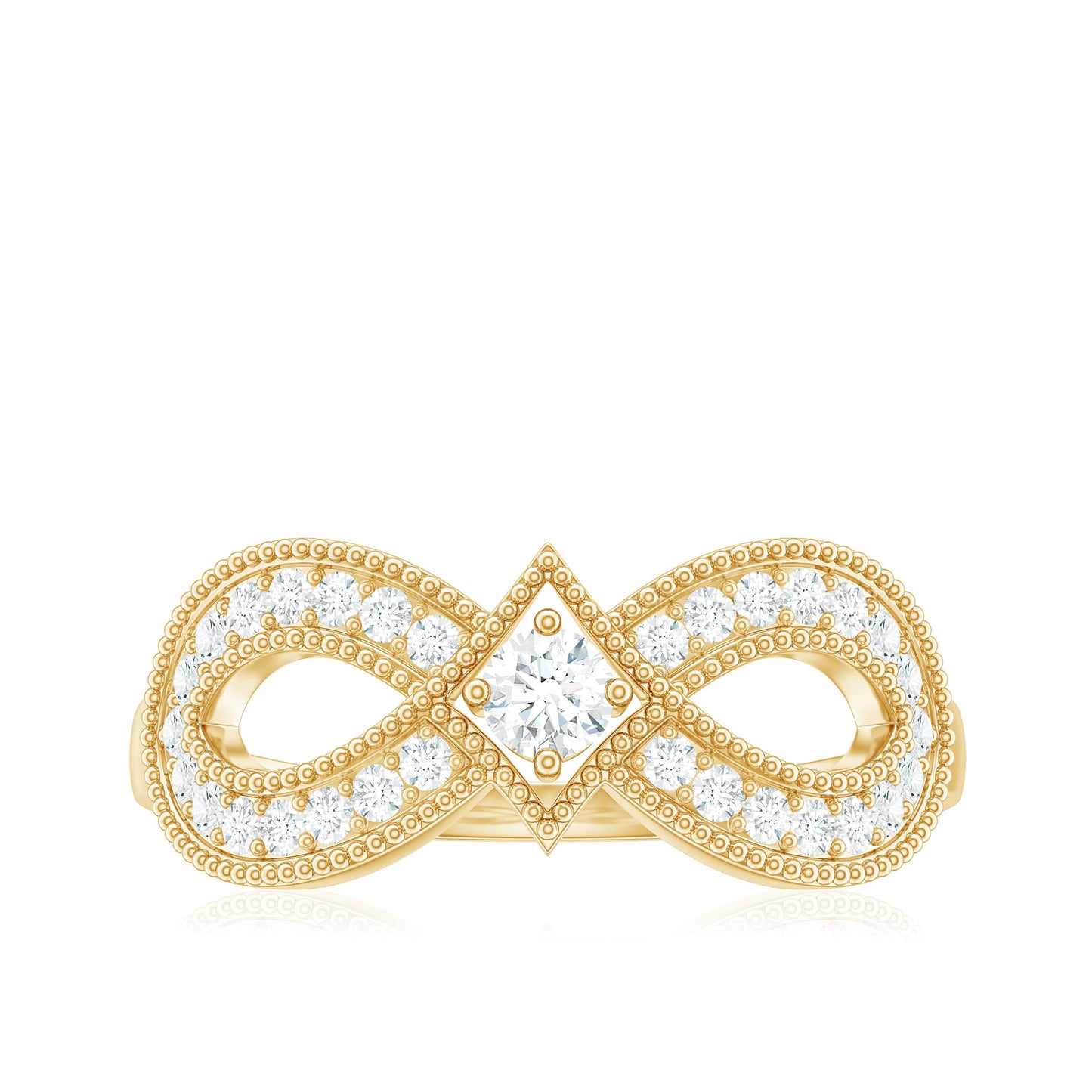 Vintage Inspired Moissanite Infinity Engagement Ring