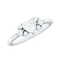 Heart Shape Moissanite Engagement Ring with Cluster Stones