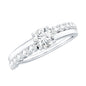 Round Cut Moissanite Engagement Ring with Side Stones