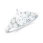 Certified 1.3 Carat Moissanite Pear Engagement Ring with Trio