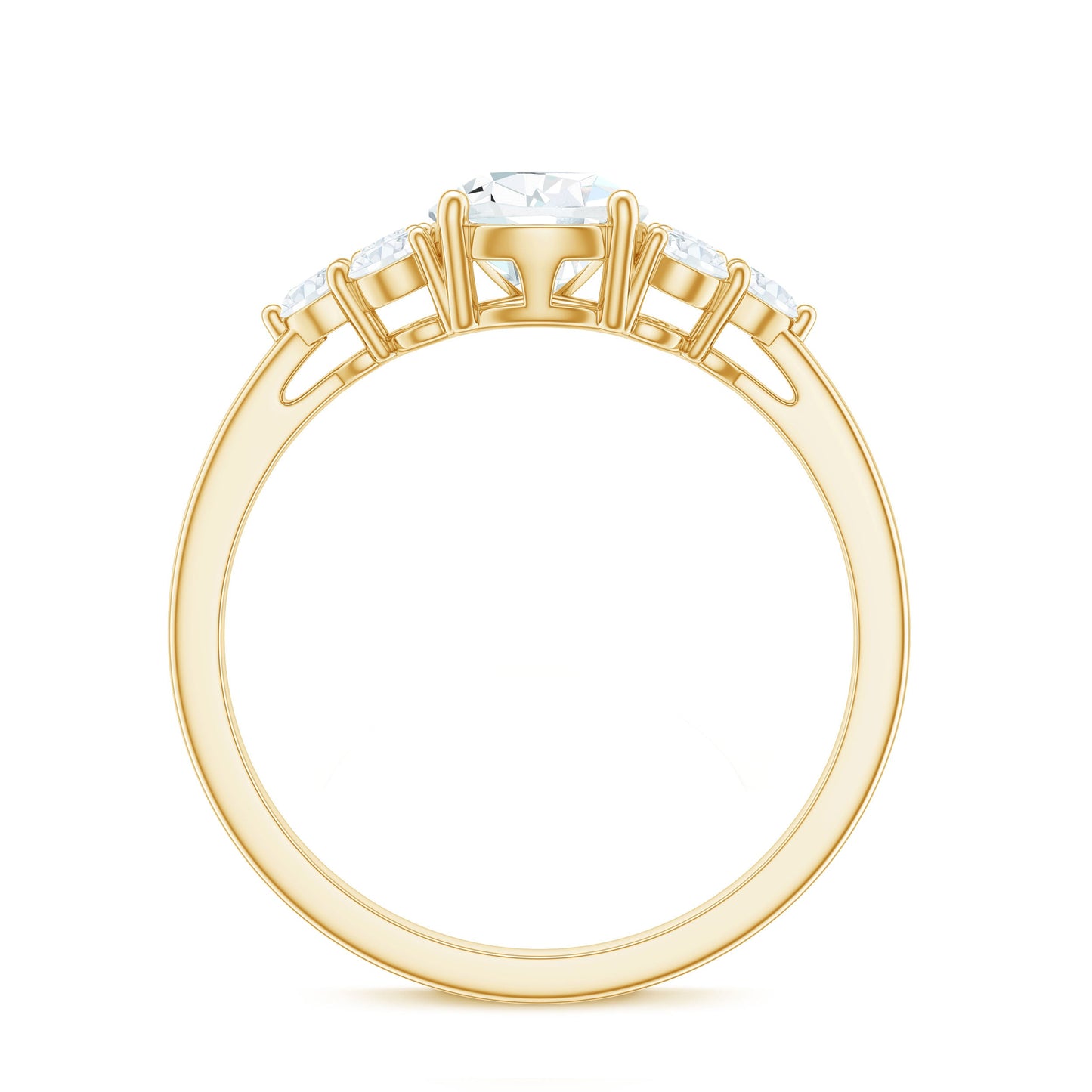 Certified 1.3 Carat Moissanite Pear Engagement Ring with Trio
