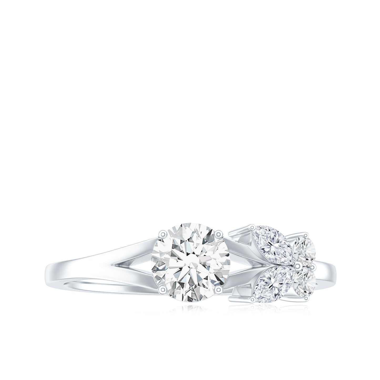 Certified Moissanite Promise Ring with Butterfly Motif
