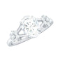 Oval Cut Moissanite Flower Engagement Ring in Split Shank