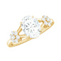 Oval Cut Moissanite Flower Engagement Ring in Split Shank