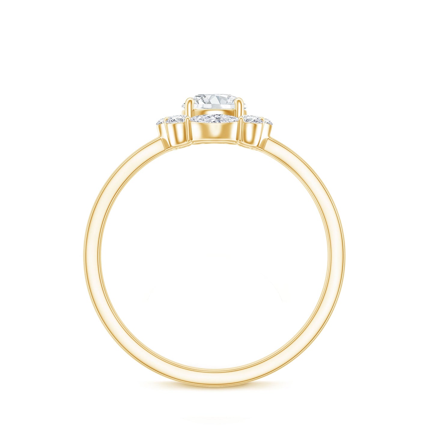 Round Moissanite Halo Engagement Ring for Women