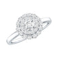 Certified Round Moissanite Double Halo Engagement Ring