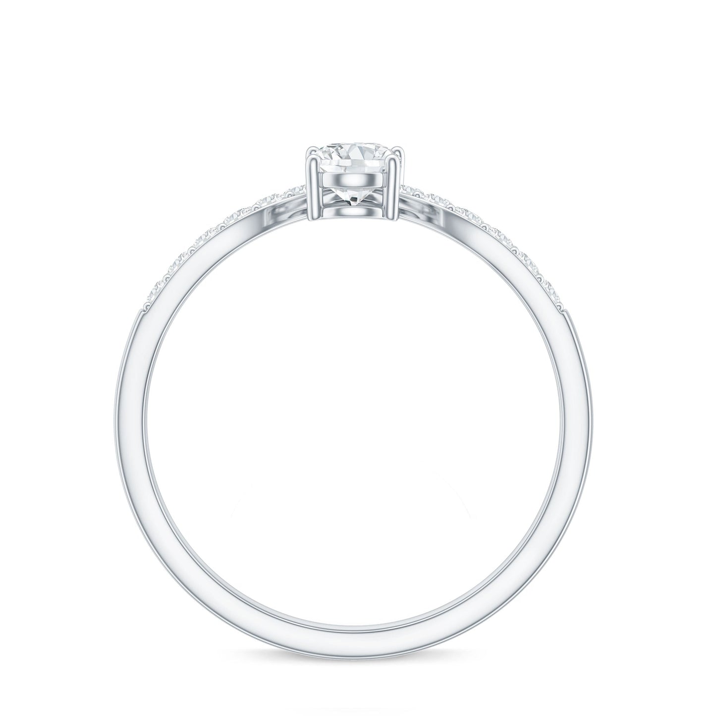 Pear and Round Cut Moissanite Toi et Moi Engagement Ring