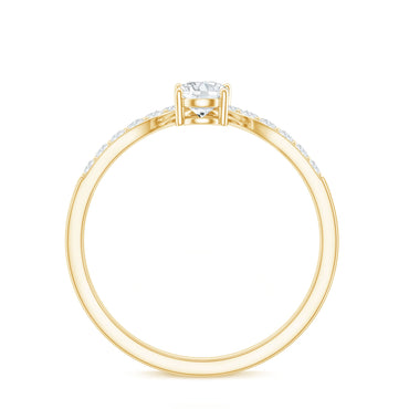 Pear and Round Cut Moissanite Toi et Moi Engagement Ring
