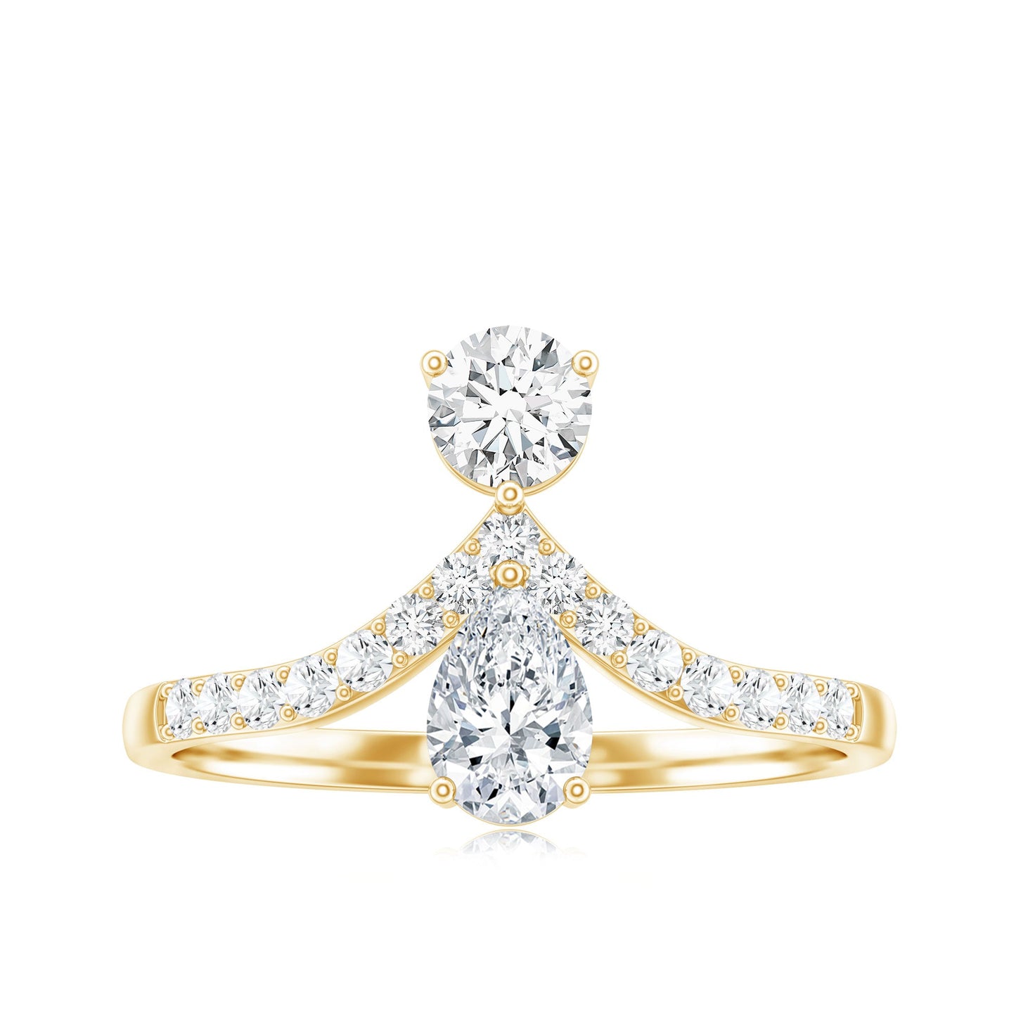 Pear and Round Cut Moissanite Toi et Moi Engagement Ring
