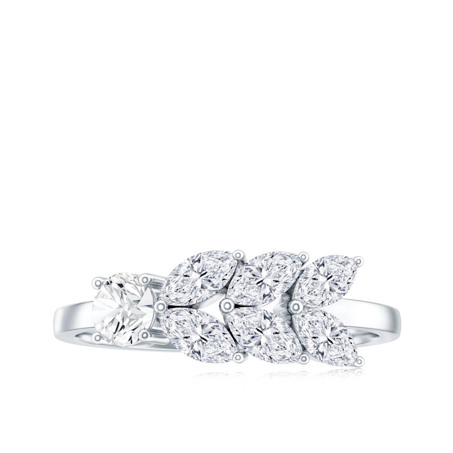 Nature Inspired Moissanite Anniversary Ring for Women
