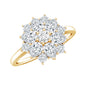 Womens Moissanite Flower Engagement Ring with Certificate