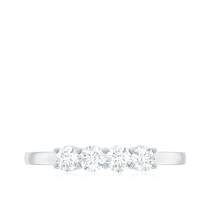 Certified Moissanite 4 Stone Stackable Anniversary Ring