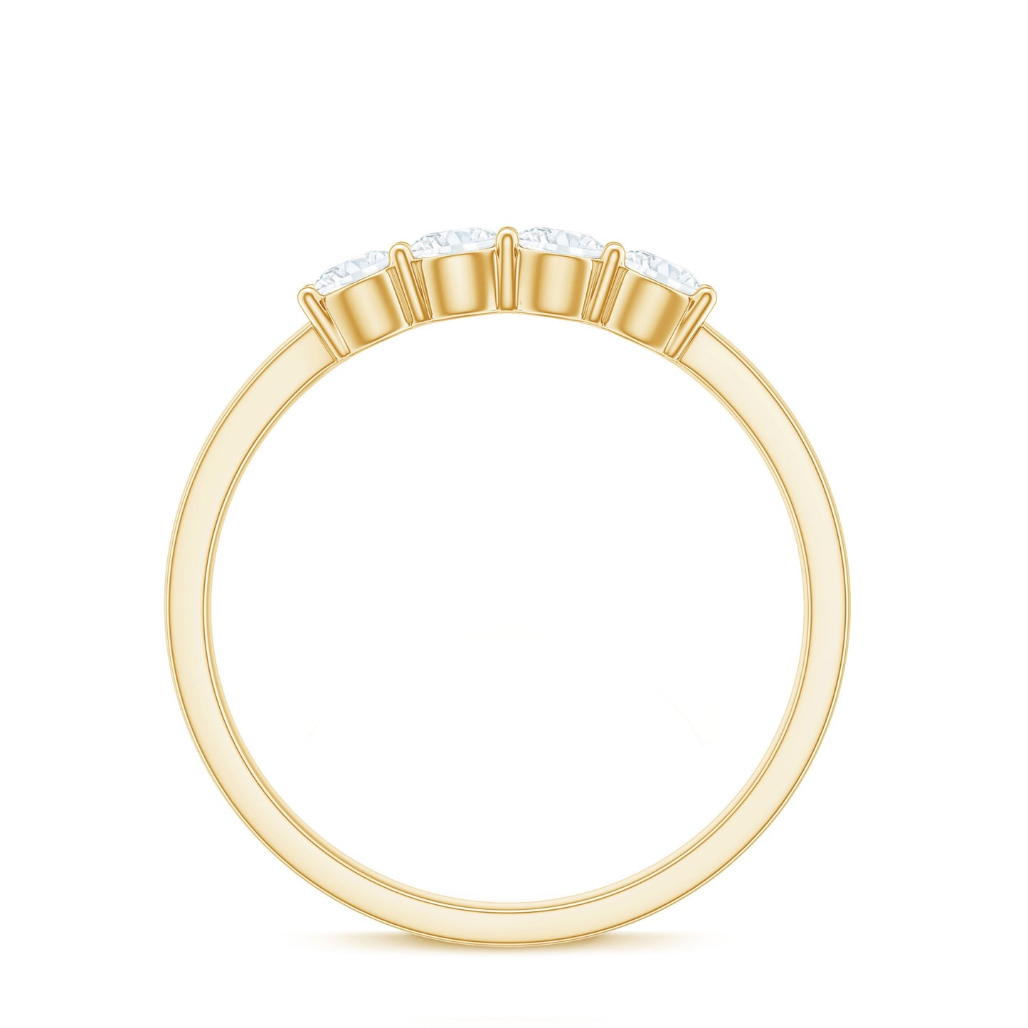 Certified Moissanite 4 Stone Stackable Anniversary Ring