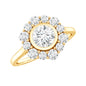 Round Moissanite Statement Engagement Ring with Halo