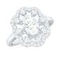 Oval Shaped Moissanite Flower Engagement Ring